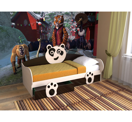 Двухъярусная выдвижная кровать Панда-7, верхнее спальное место 190х80, нижнее 185х77 см